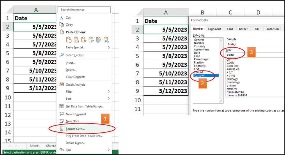 Convert Date to Day of Week in Excel 7
