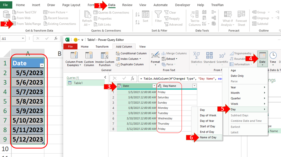 Method 6: Using the SWITCH Function : Convert Date to Day of Week in Excel