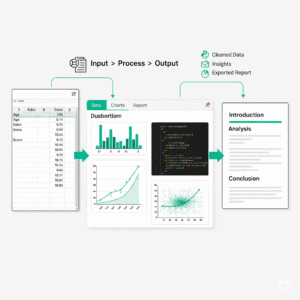 I can help you conduct data analysis and write report