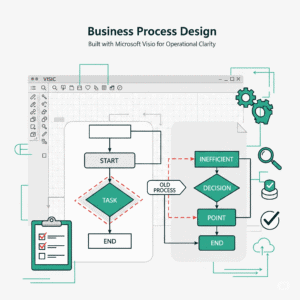 I can help you develop business process using Microsoft Visio