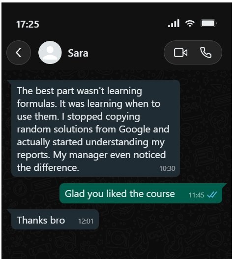 Sara's WhatsApp feedback